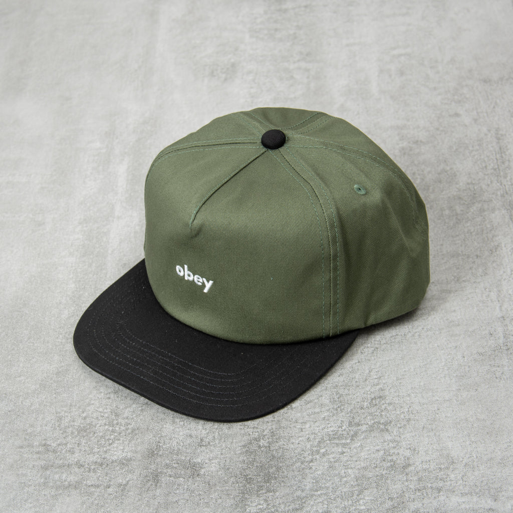 Obey Case 5 Panel Snapback - Dark Cedar Multi 1