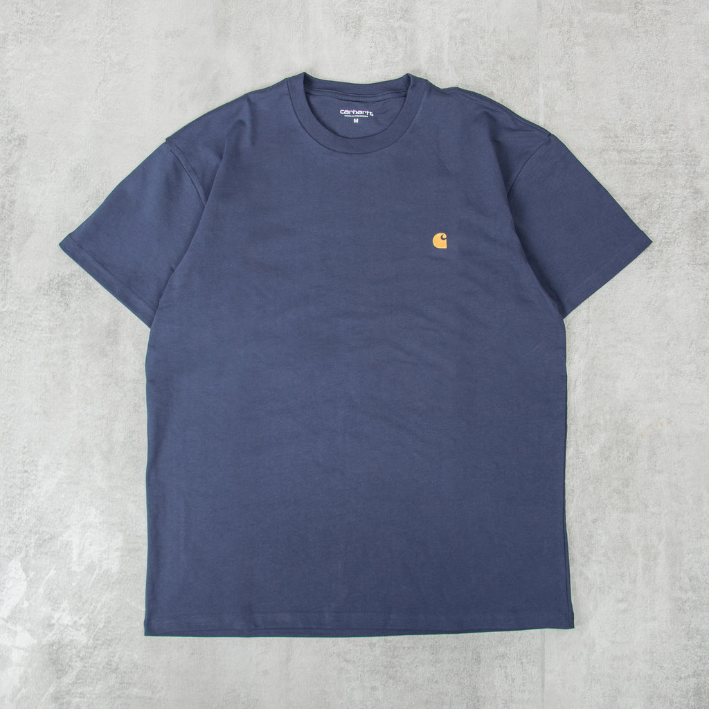 Carhartt WIP Chase S/S Tee - Blue / Gold 1