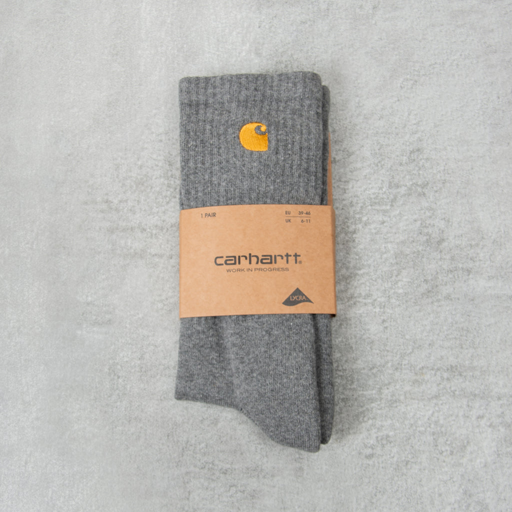 Carhartt WIP Chase Socks - Dark Grey Heather / Gold 1