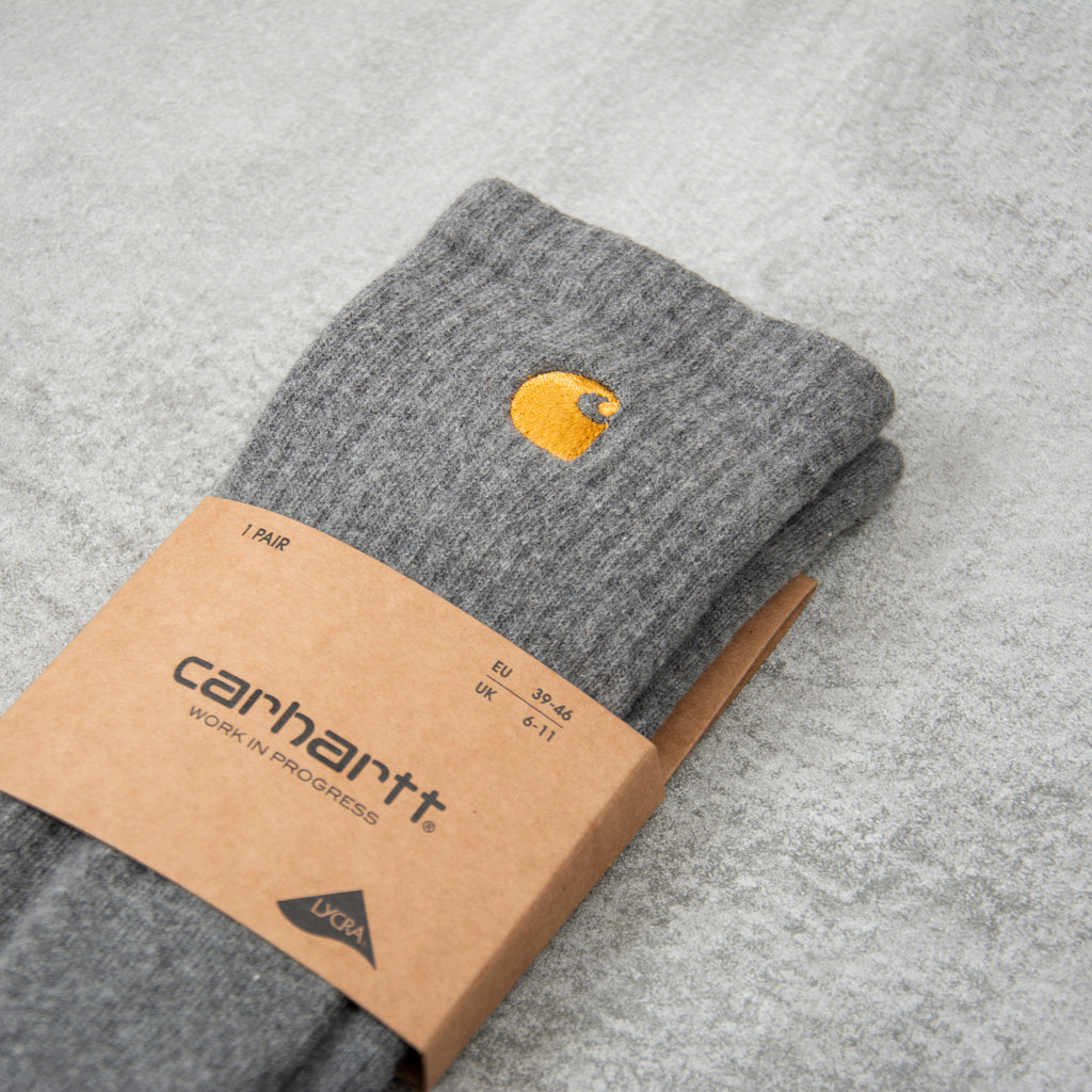 Carhartt WIP Chase Socks - Dark Grey Heather / Gold 2