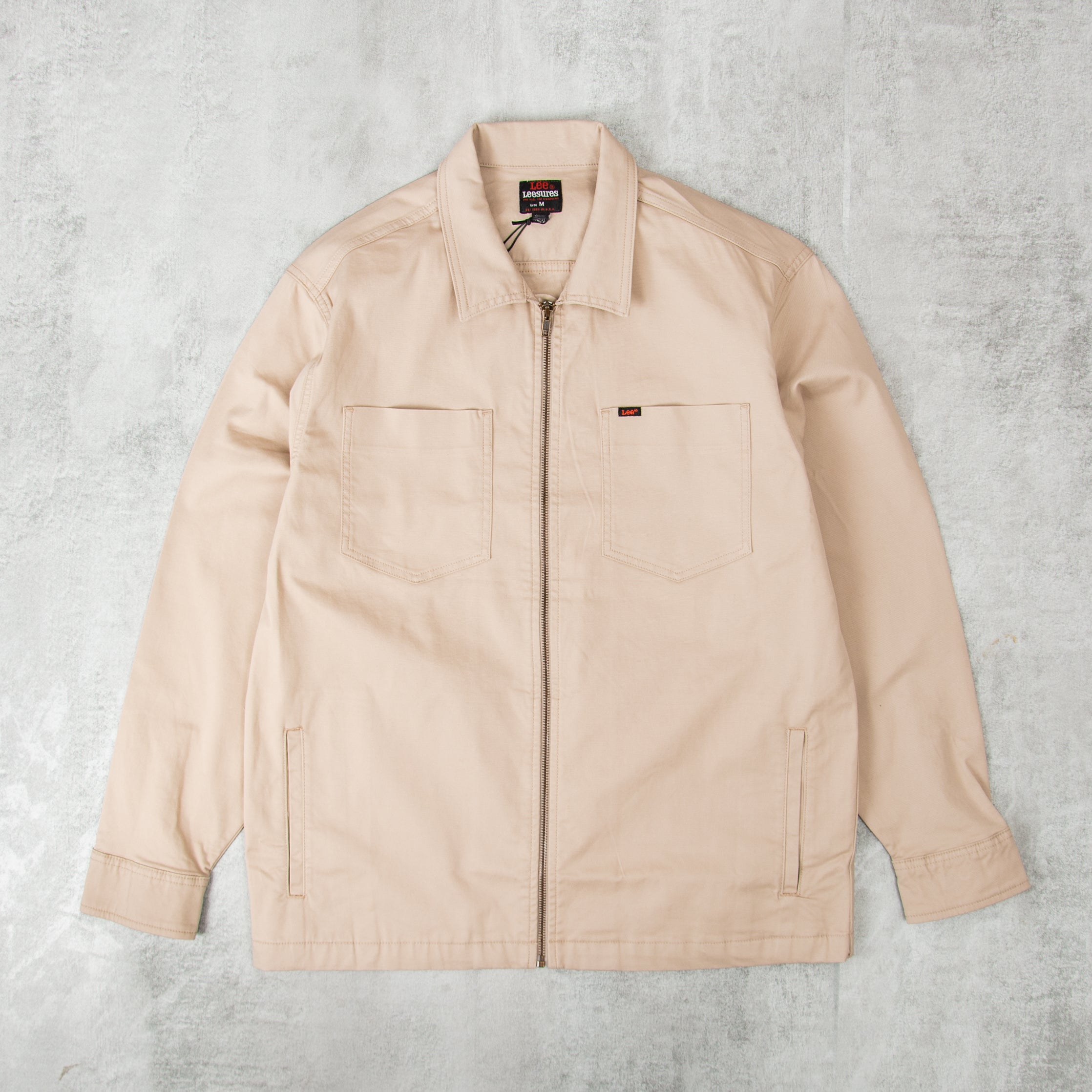 Buy the Lee Chetopa Zip Overshirt - Stone @Union Clothing
