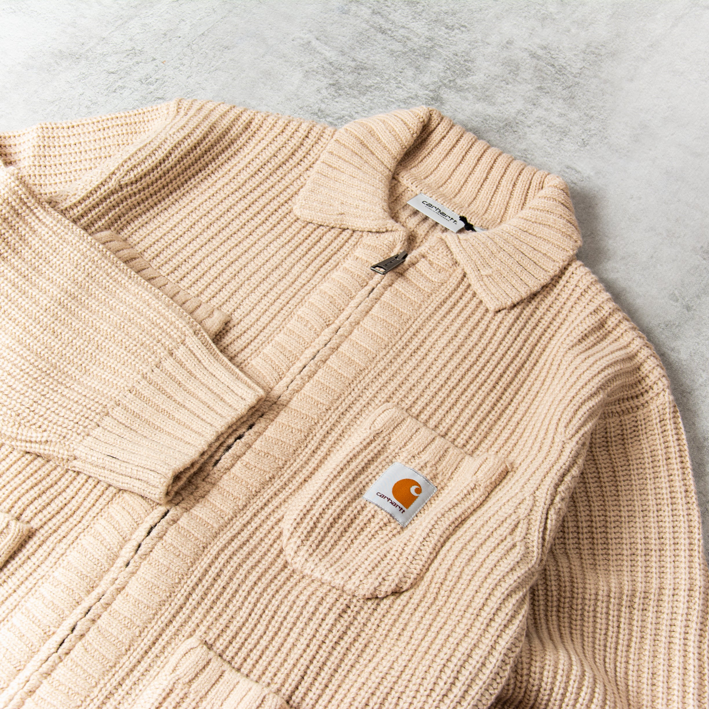 Buy Carhartt WIP Chore Knit Jacket - Fleur De Sel@Union Clothing 