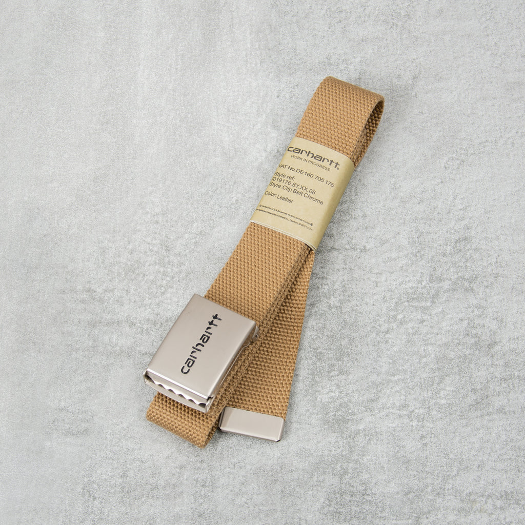 Carhartt WIP Clip Belt Chrome - Leather 1