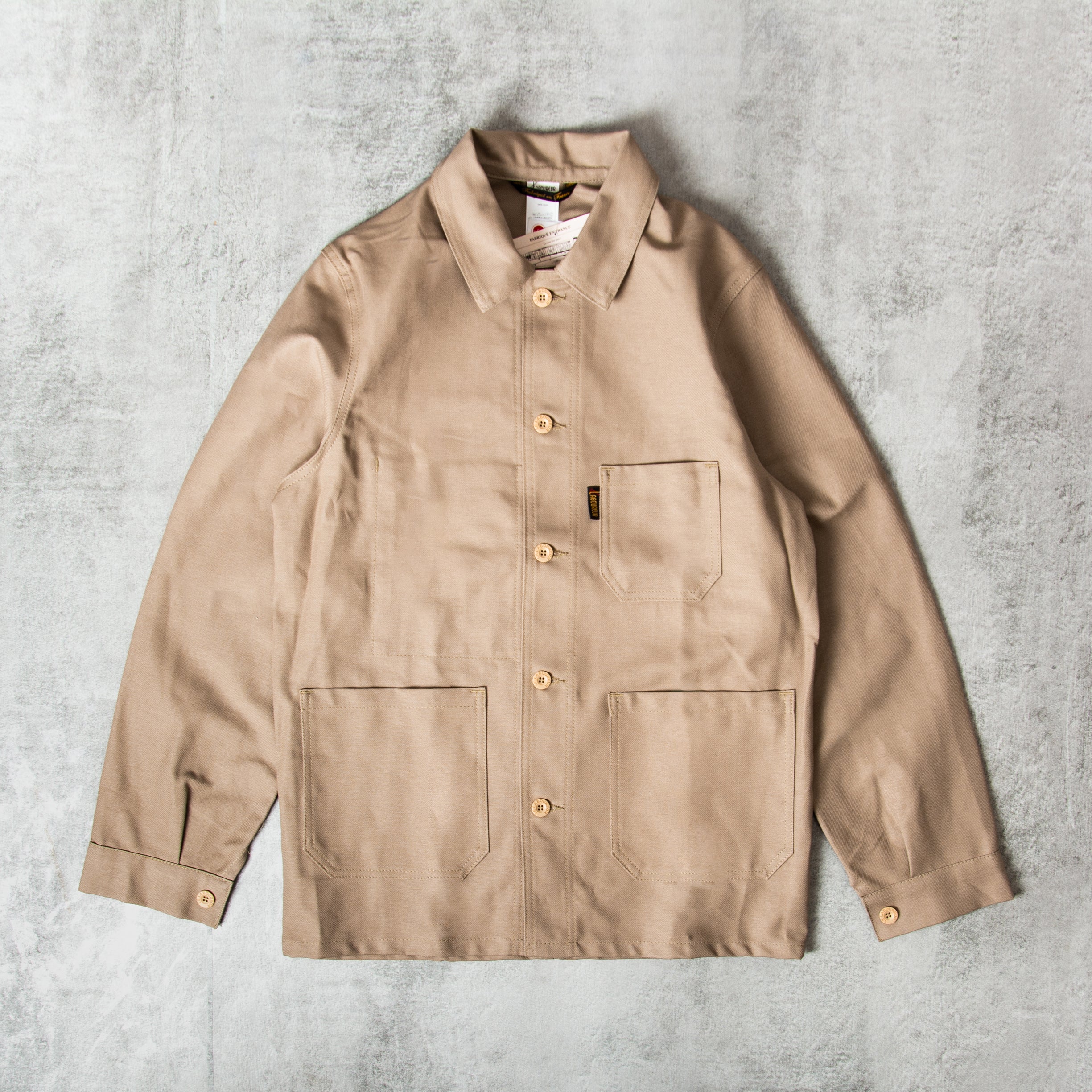 Buy the Le Laboureur Cotton Work Jacket - Beige @Union Clothing