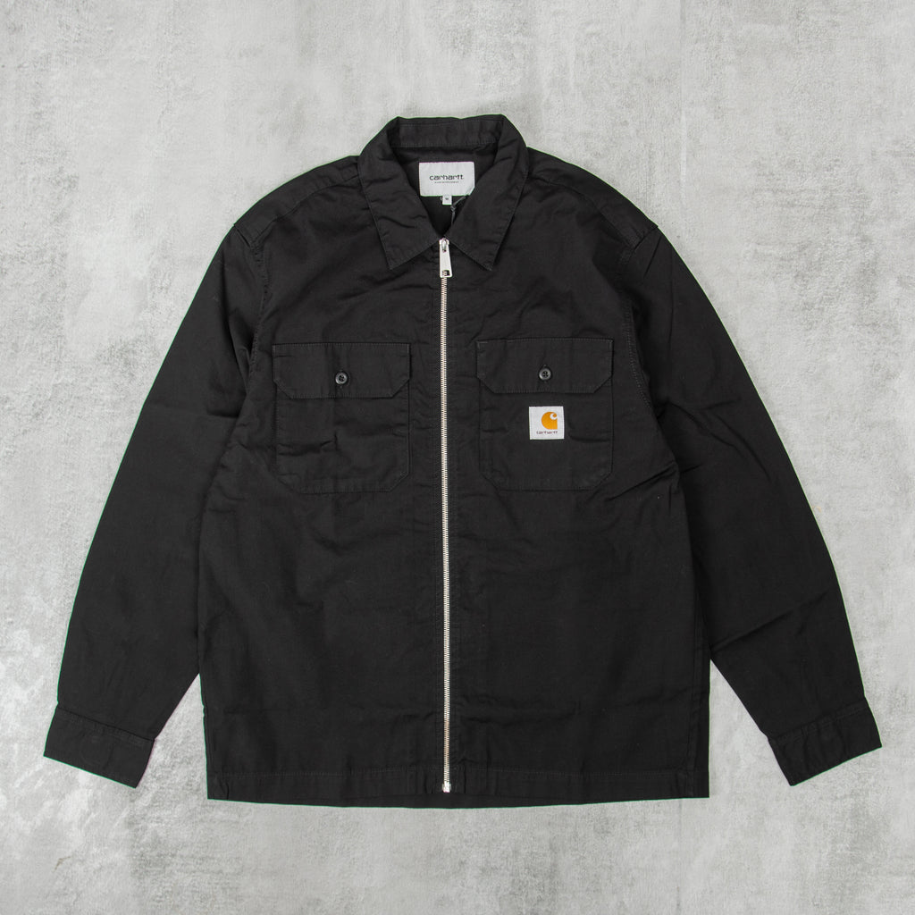 Carhartt WIP Craft Zip L/S Shirt - Black Rinsed 1
