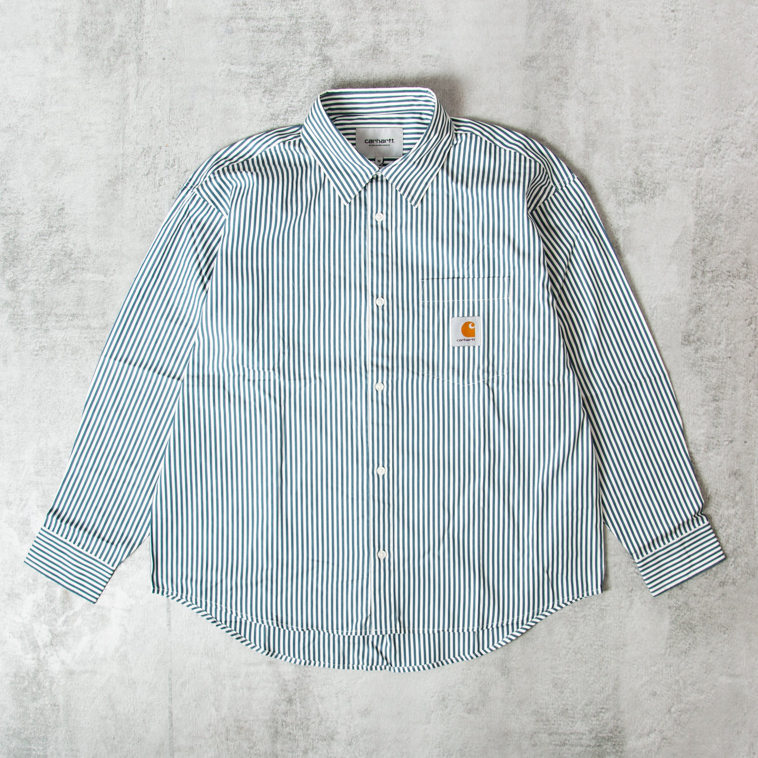 Buy the Carhartt WIP Daldry Stripe Shirt - Office Blue / Wax