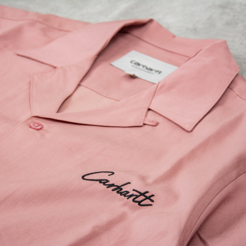 Carhartt WIP Delray S/S Shirt - Glassy Pink / Black 2