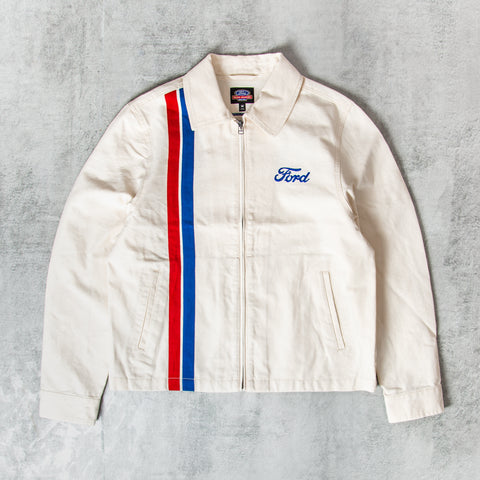 Buy the Brixton Ford Number One Garage Jacket - White @Union