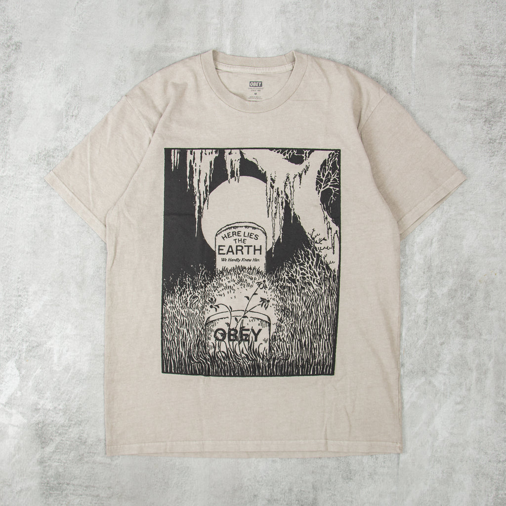 Obey Here Lies The Earth Tee - Pigment Silver Grey 1