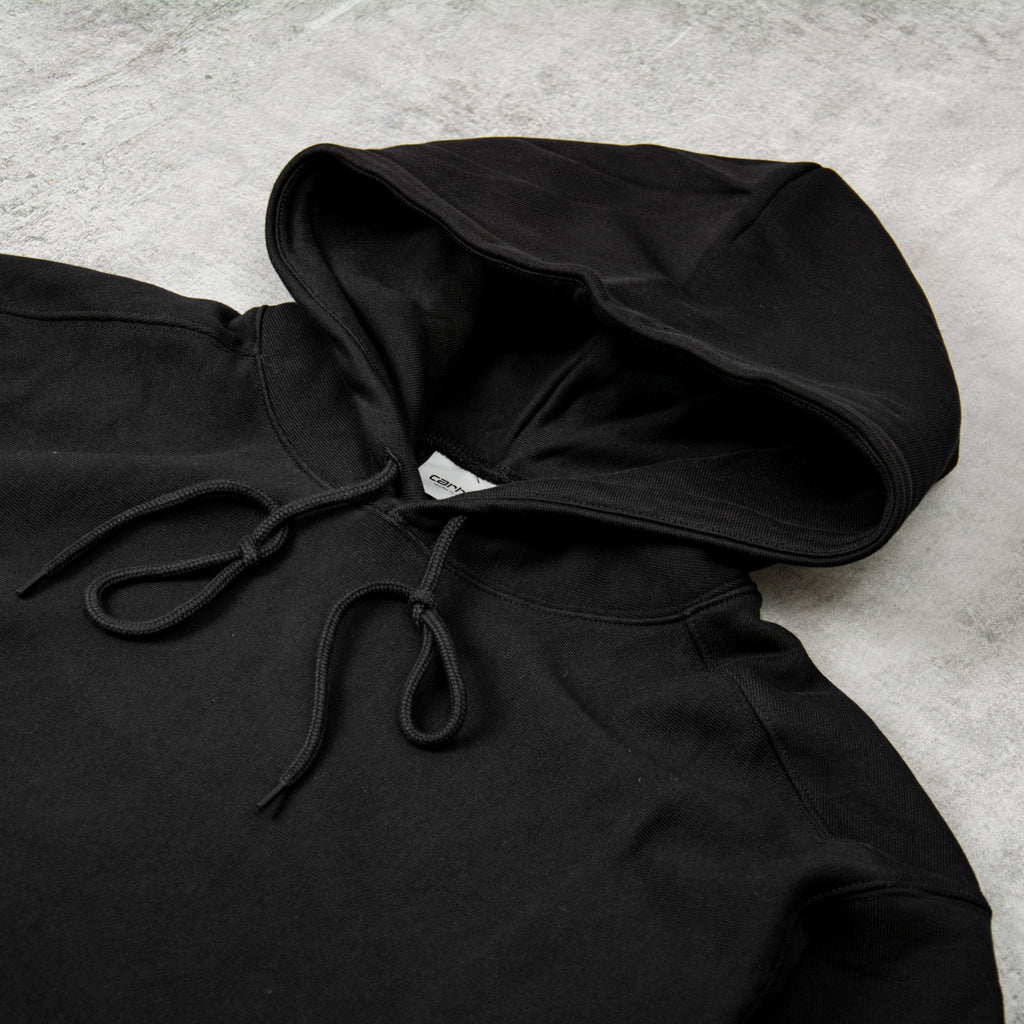 Get the Carhartt WIP Hooded Label Script Sweat - Black@Union Clothing ...