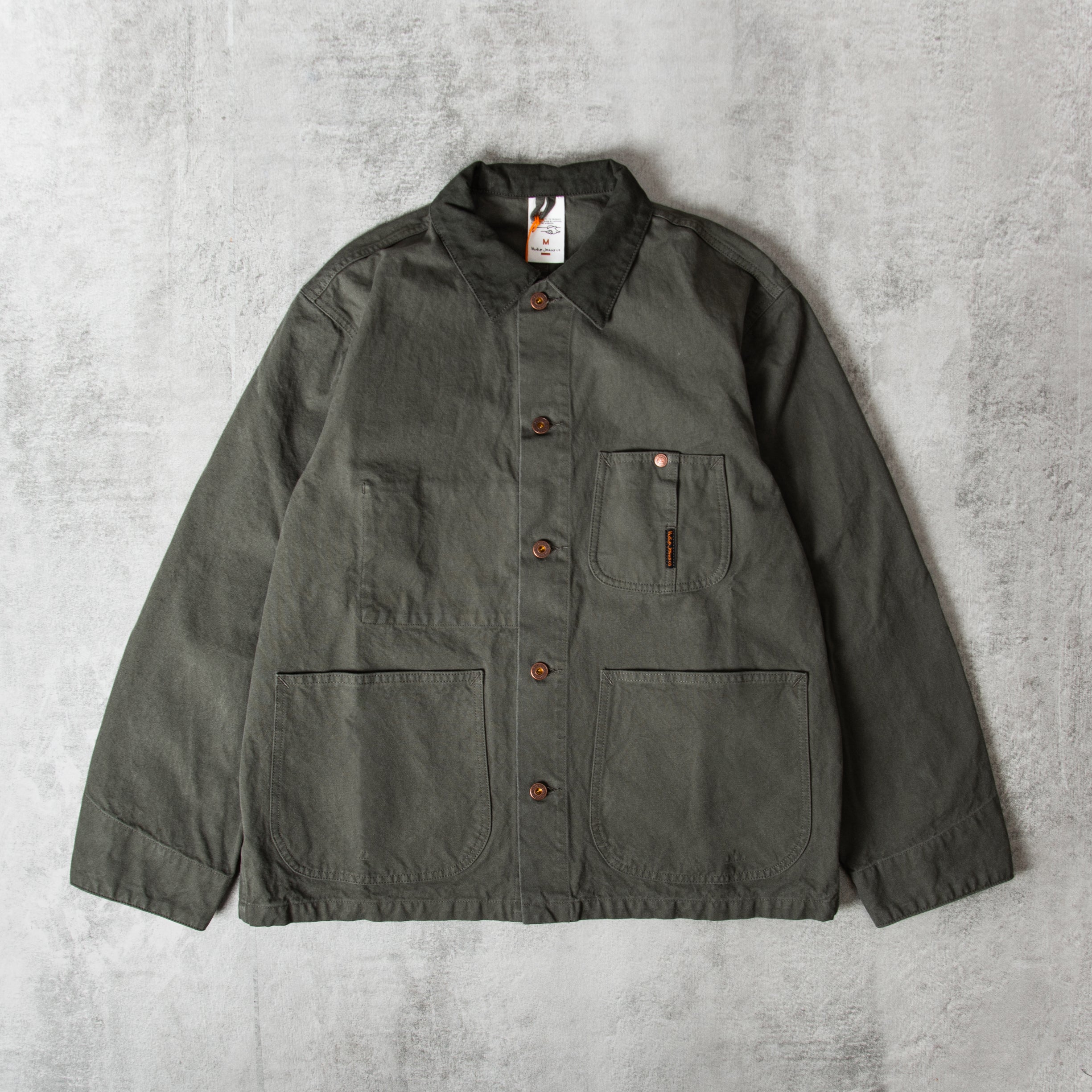 Nudie Howie Duck Canvas Chore Jacket - Green | Union Clothing