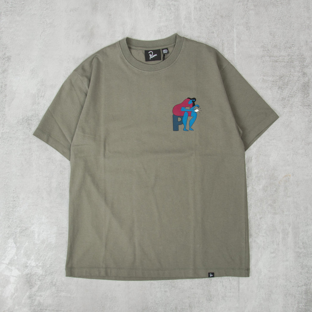 By Parra Insecure Days Tee - Greyish Green 1