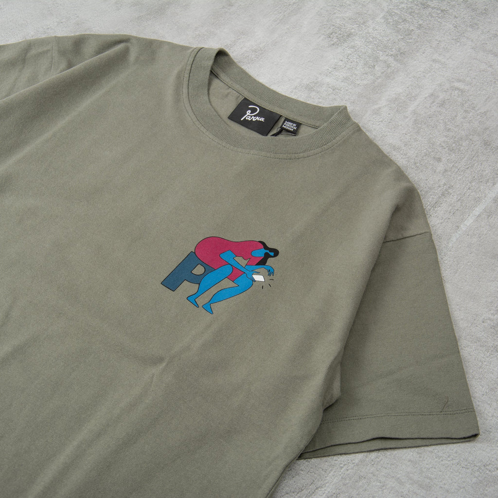 By Parra Insecure Days Tee - Greyish Green 3