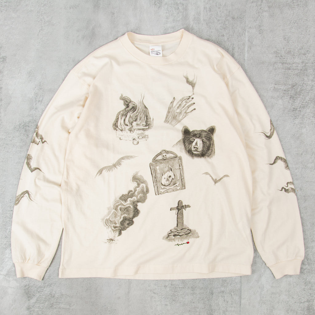 Nudie x Jeff Olsson Rudi Doodle L/S Tee - Off White 1