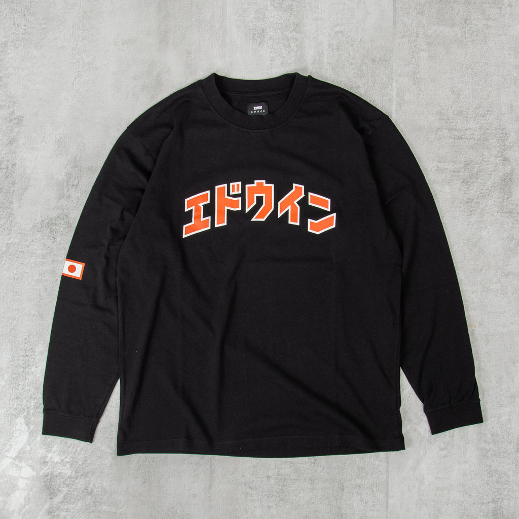 Edwin Katakana Retro L/S Tee - Black 1