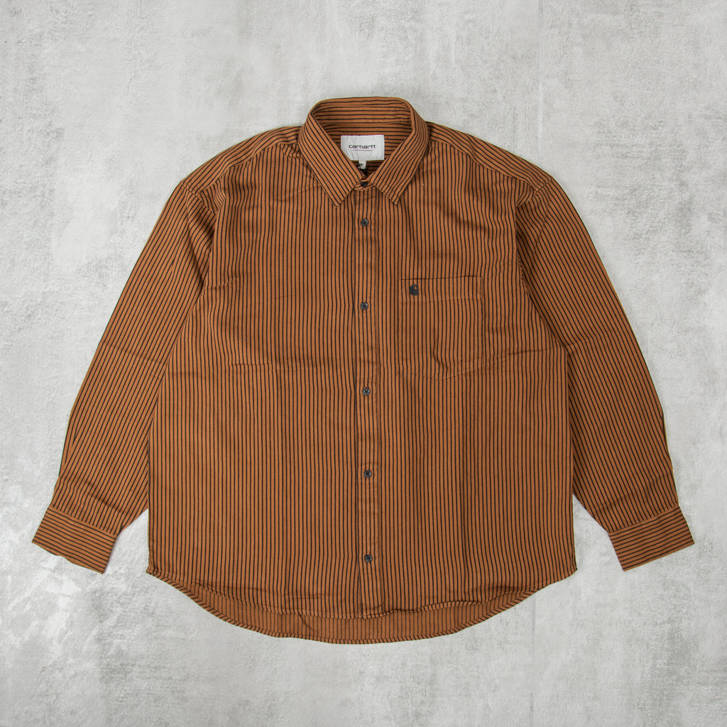 Carhartt WIP Kyle L/S Shirt - Hamilton Brown / Black 1