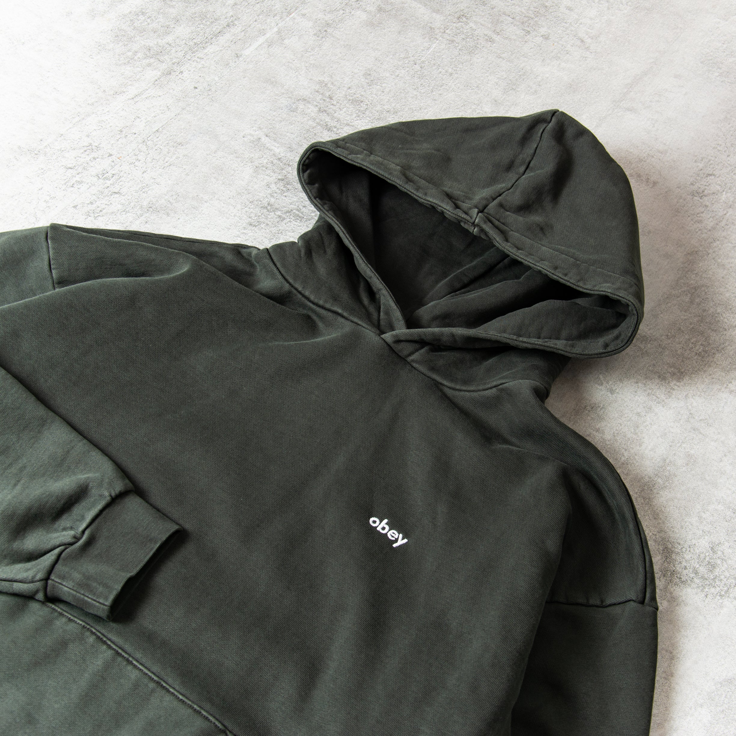 Buy the Obey Lowercase Hood - Pigment Pirate Black@Union Clothing 