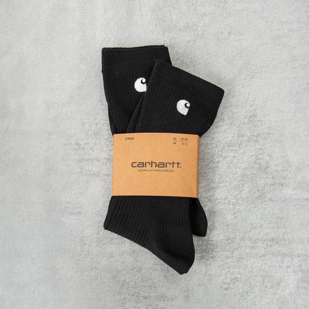 Carhartt WIP Madison 2 Pack Socks - Black / White 1