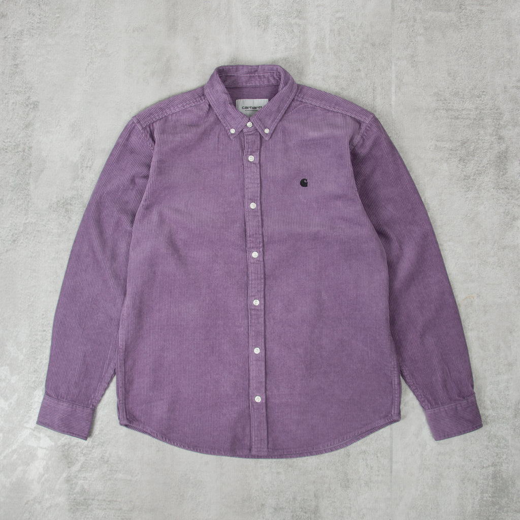 Carhartt WIP Madison Cord L/S Shirt - Glassy Purple / Black 1