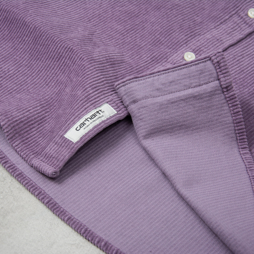 Carhartt WIP Madison Cord L/S Shirt - Glassy Purple / Black 3