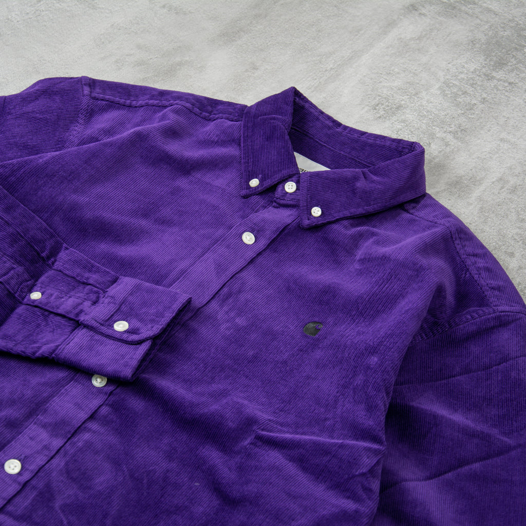 Carhartt WIP Madison Fine Cord L/S Shirt - Tyrian 3