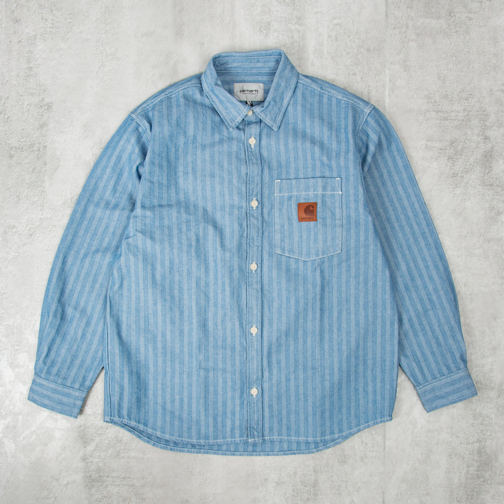 Carhartt WIP Menard Herringbone Shirt Jac Denim - Blue Rinsed 1