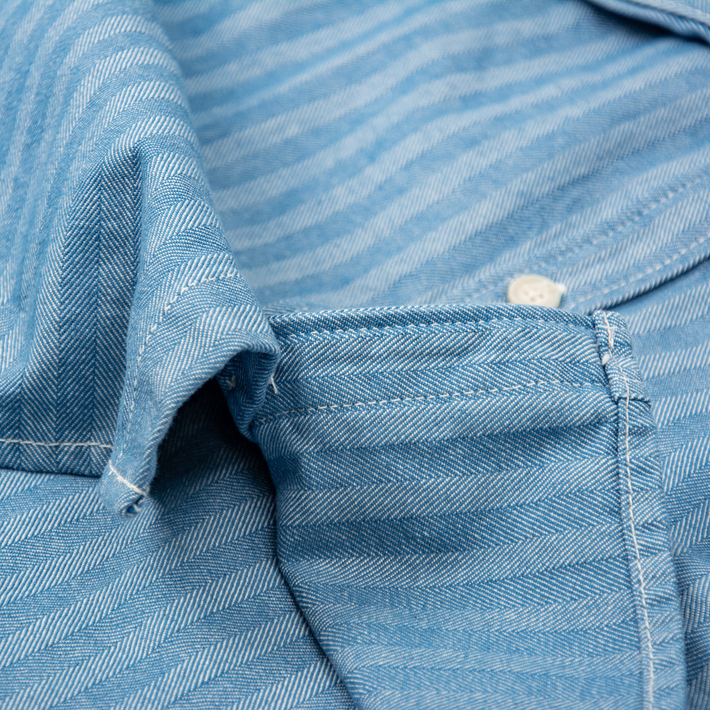 Carhartt WIP Menard Herringbone Shirt Jac Denim - Blue Rinsed 4
