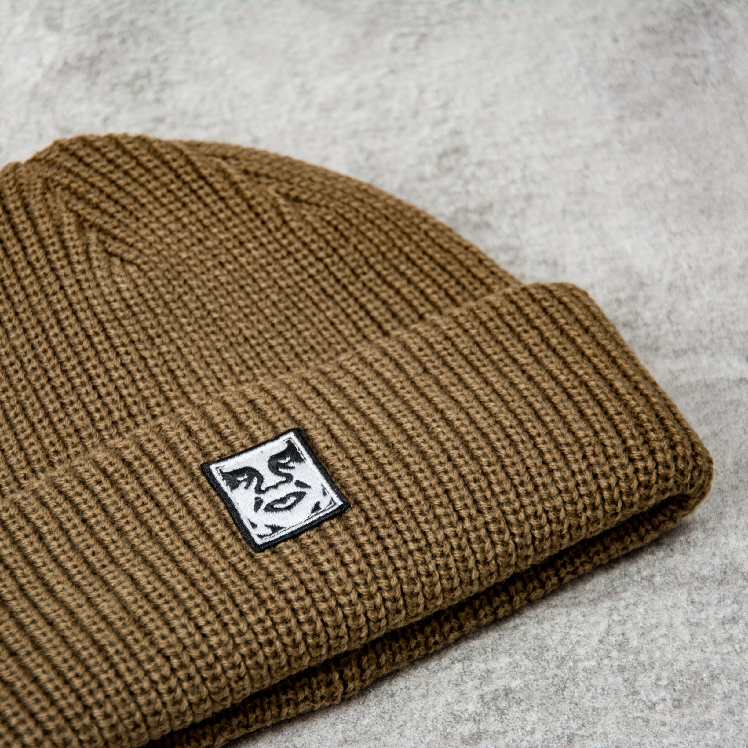 Obey Mid Icon Patch Cuff Beanie Dull Army
