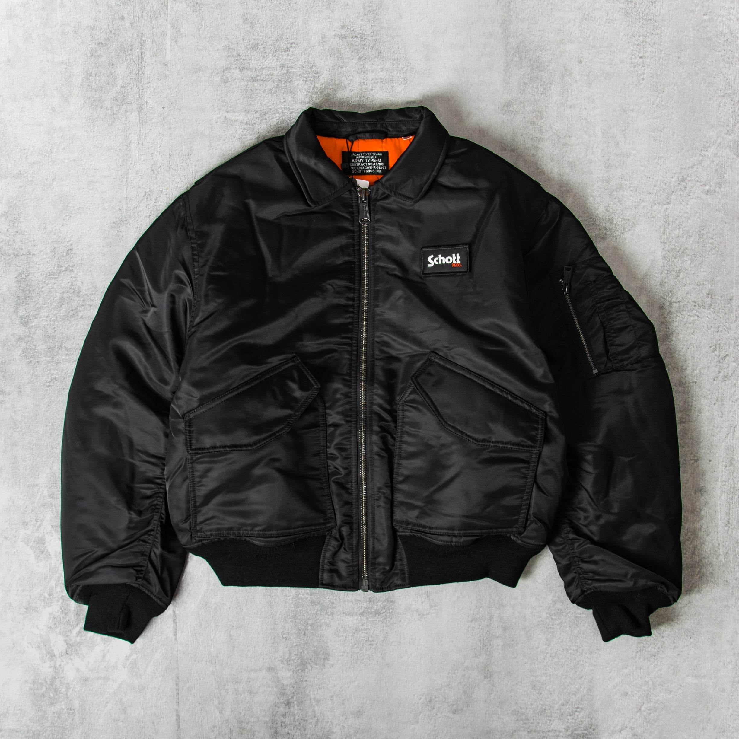 Schott NYC Bomber CWU Original Black@Union Clothing Union Clothing