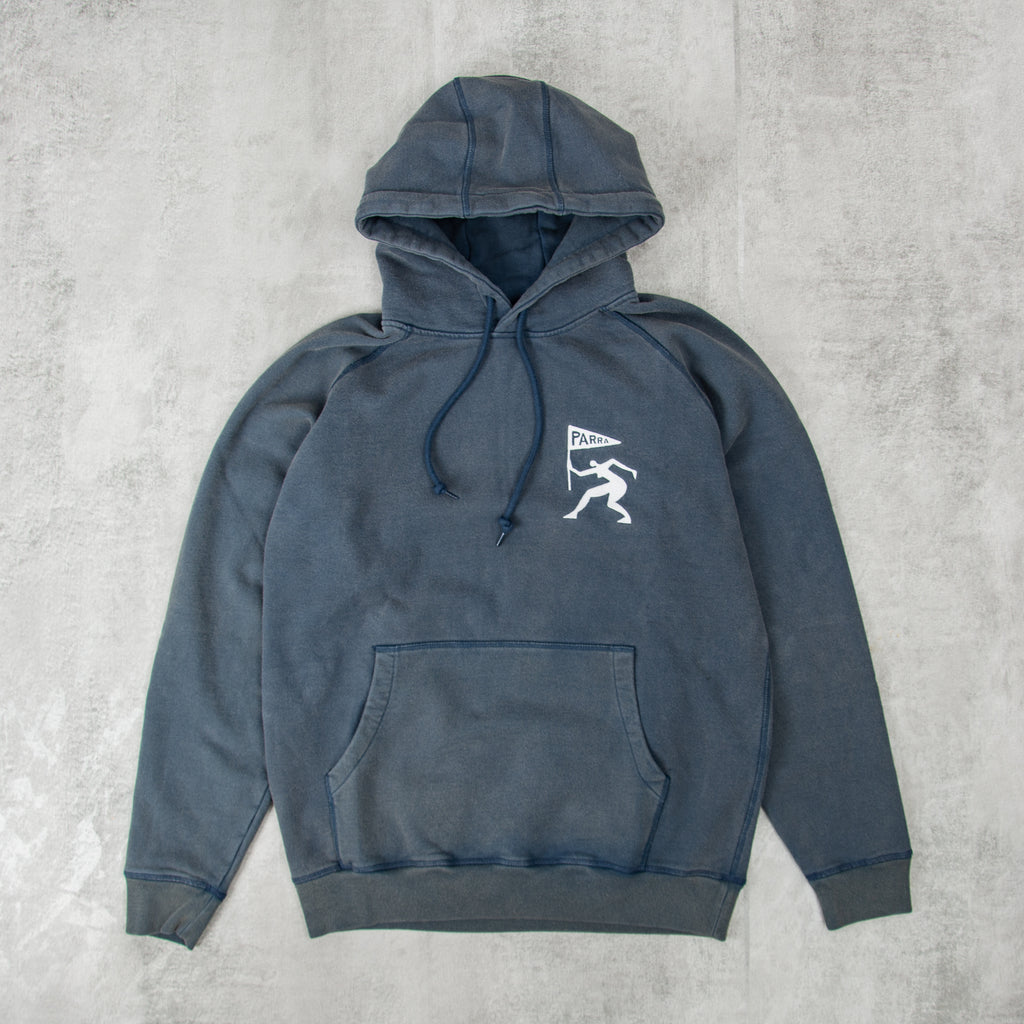By Parra Neurotic Mini Flag Hood Sweat - Washed Blue 1