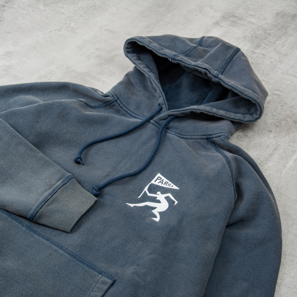 By Parra Neurotic Mini Flag Hood Sweat - Washed Blue 2