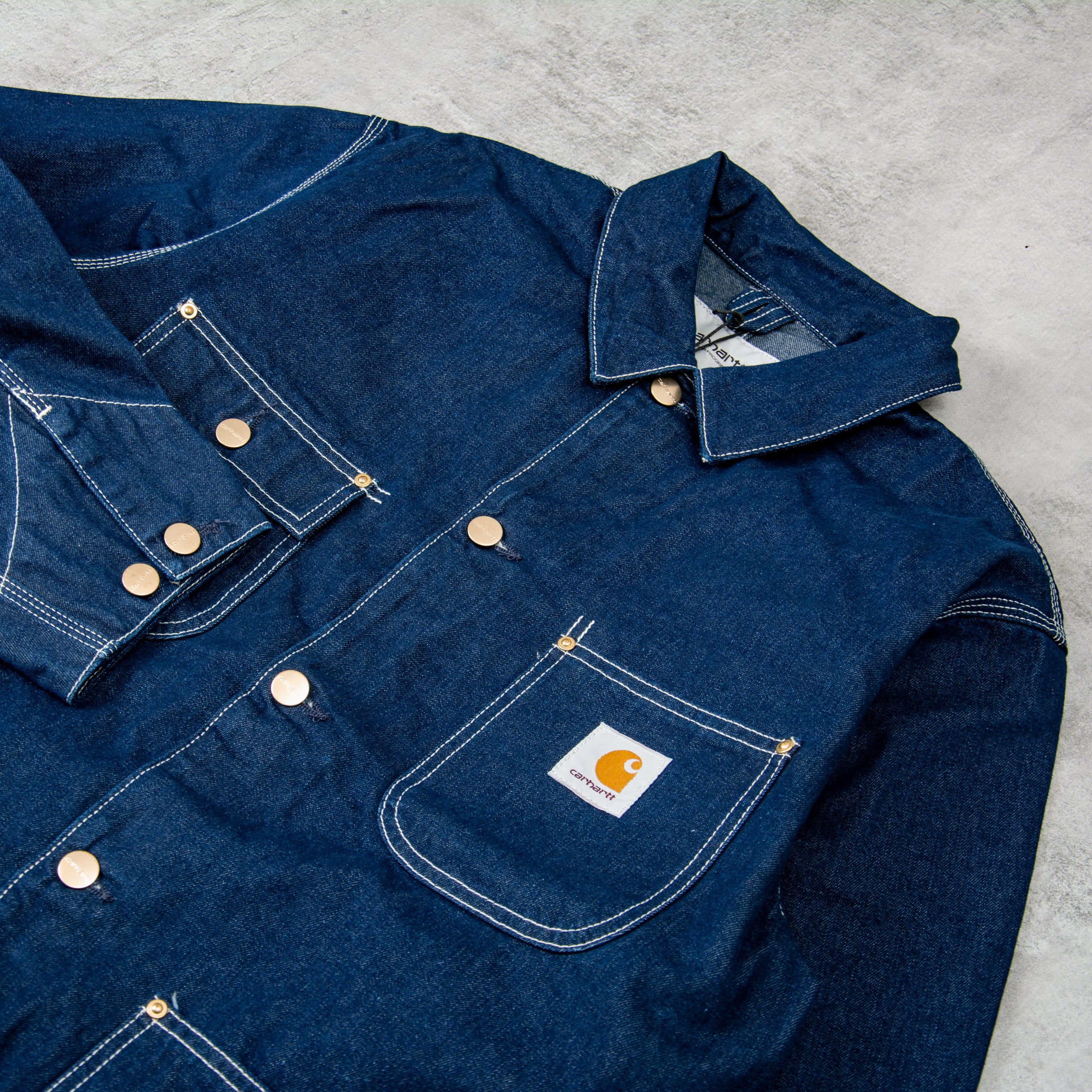 Buy the Carhartt WIP OG Chore Coat - Blue One Wash @Union Clothing