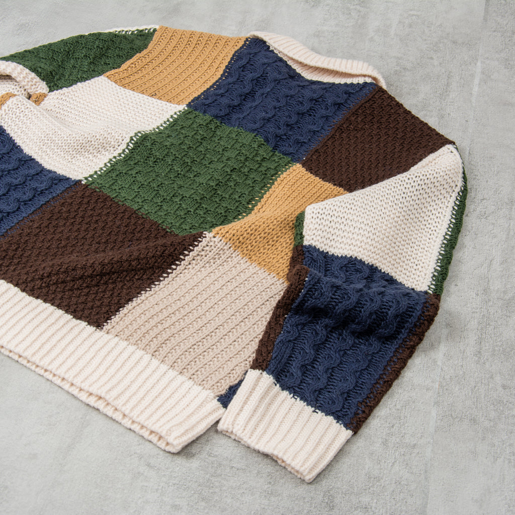 Obey Oliver Patchwork Sweater - Unbleached / Multi 3