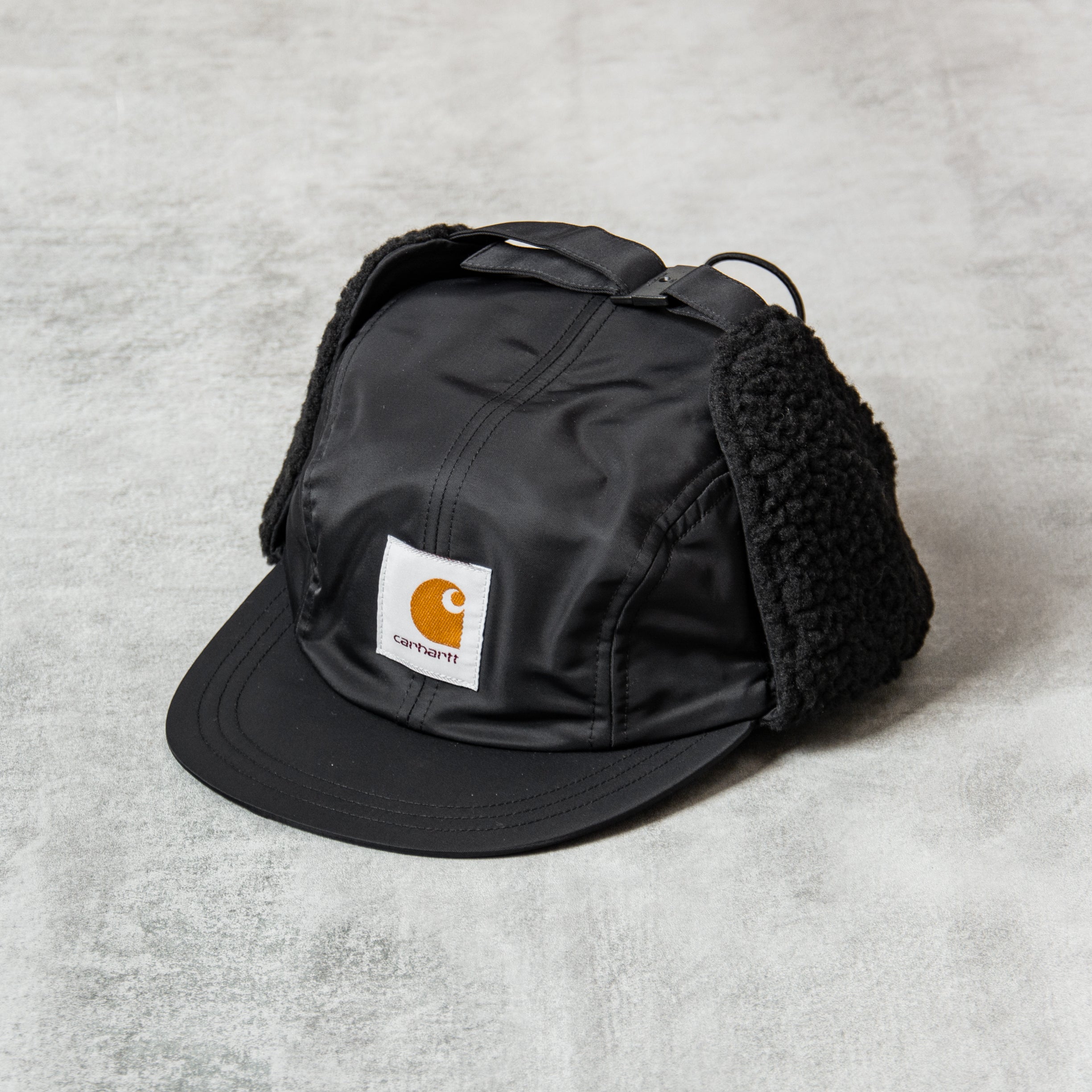 Buy the Carhartt WIP Oltera Ear Guard Cap - Black@Union Clothing