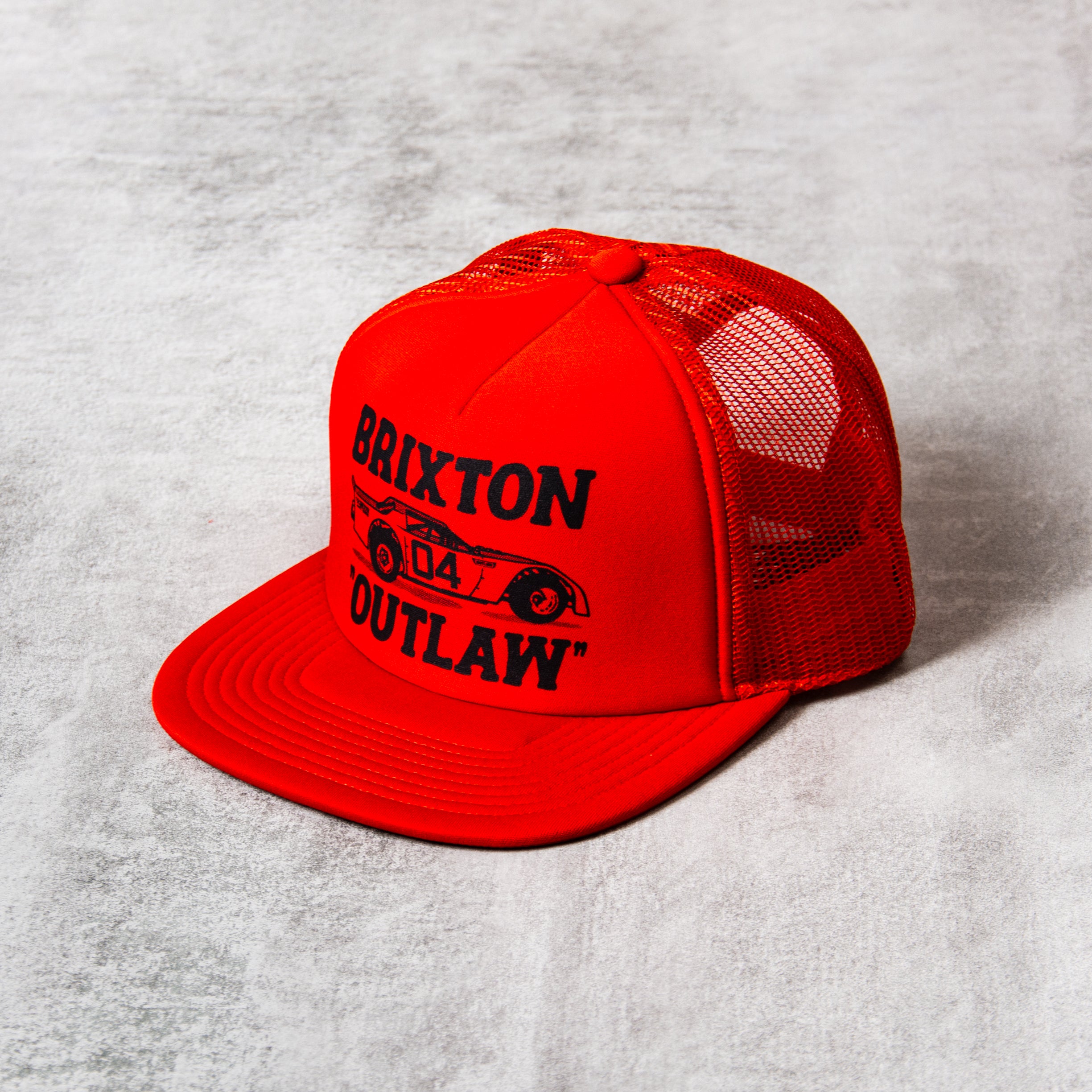 Buy the Brixton Outlaw Netplus Trucker Hat Red @Union Clothing