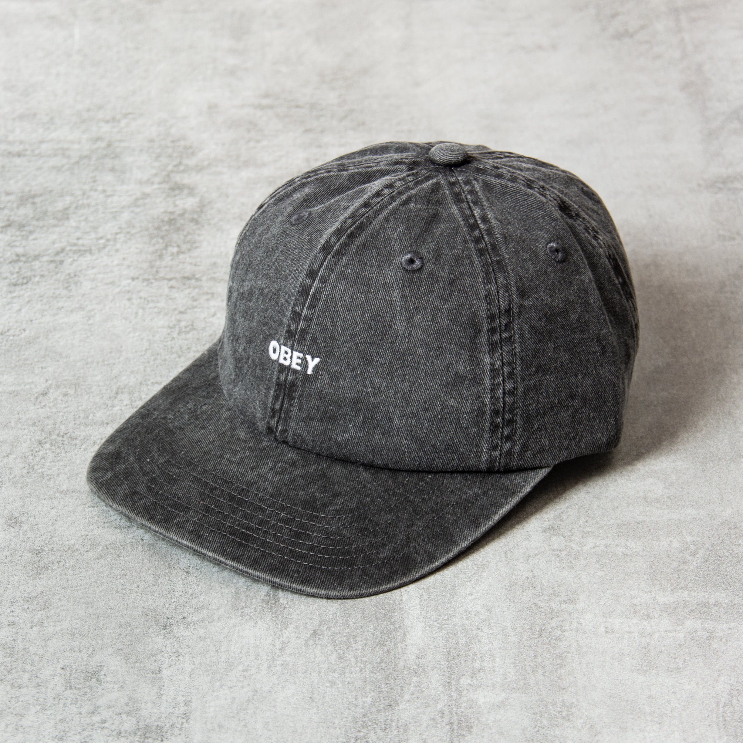 Buy the Obey Pigment Panel Strapback Pigment Black@Union