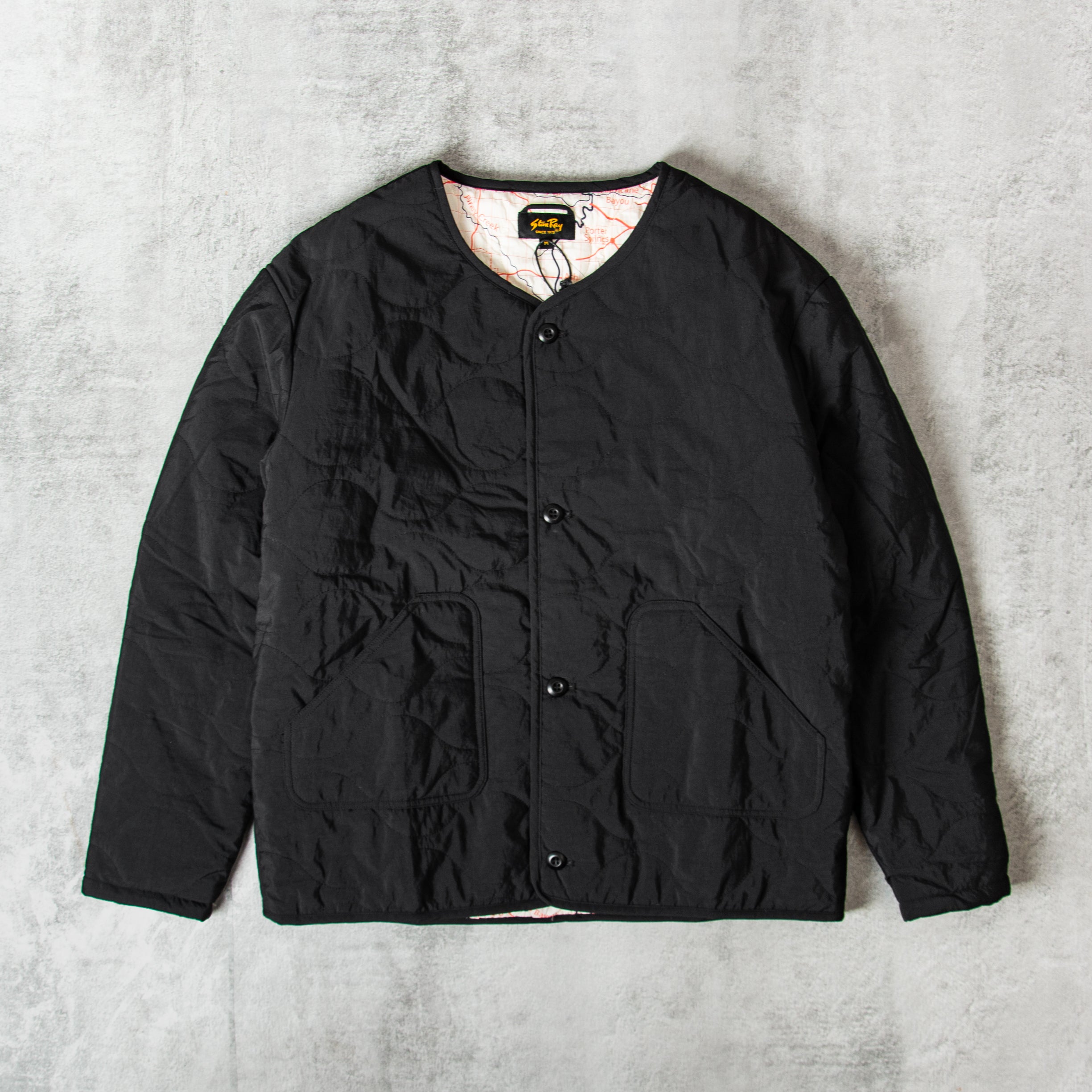 quilting liner real suède jacket/black Buy the Stan Ray Quilted Liner Jacket - Black@Union Clothing