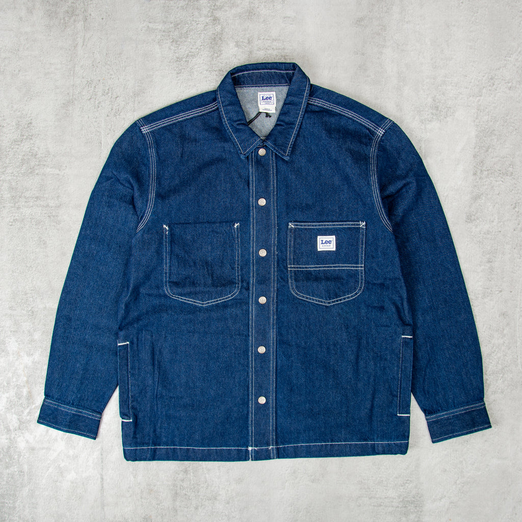 Buy the Lee Relaxed Workwear Overshirt Raw Indigo @Union