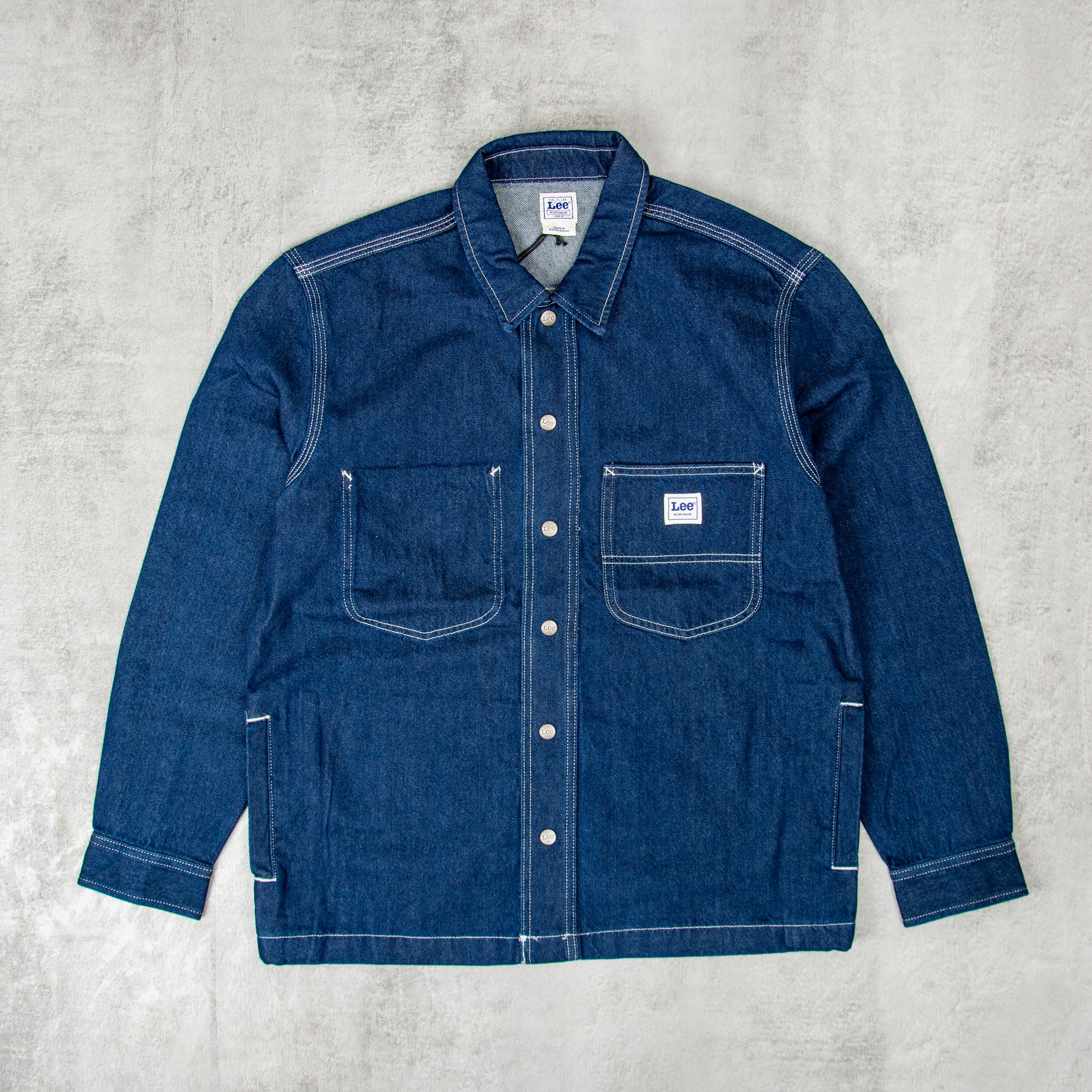 Buy the Lee Relaxed Workwear Overshirt Raw Indigo @Union