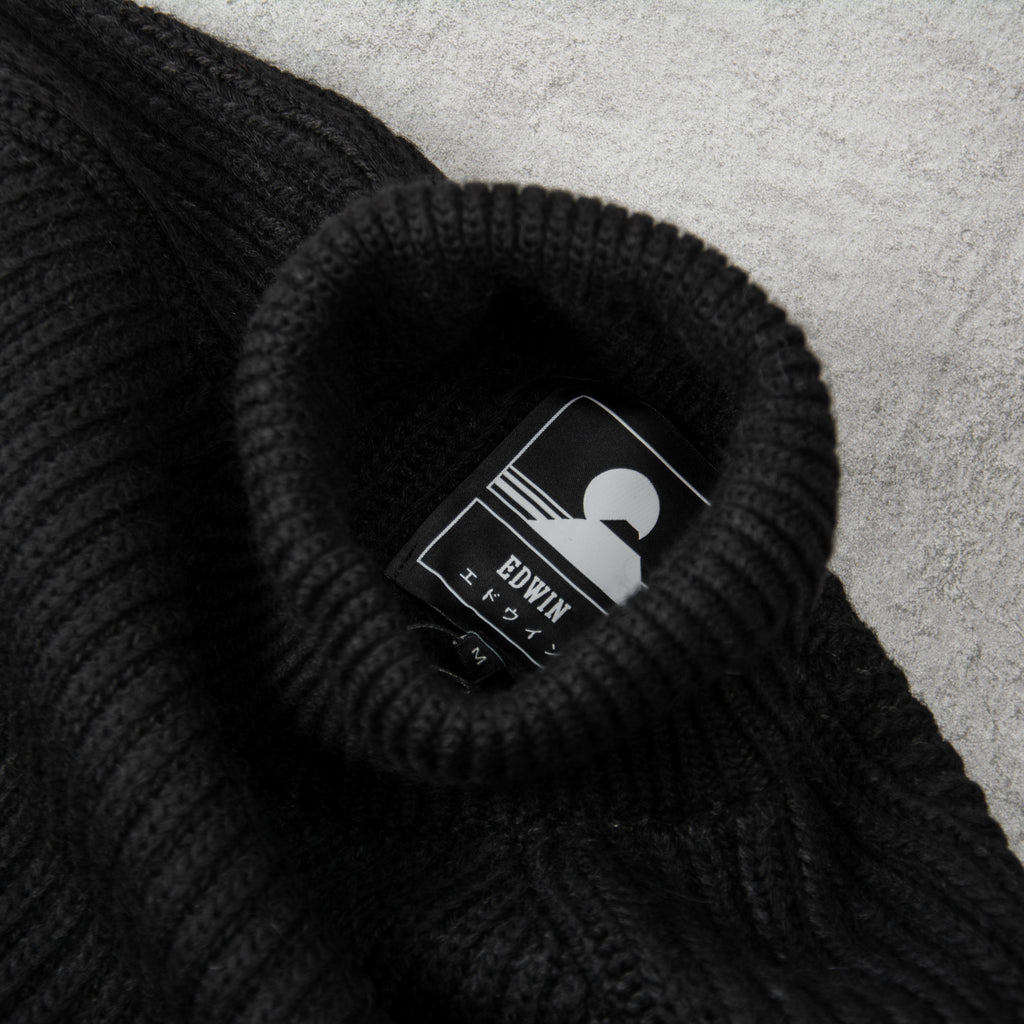 Edwin Roni High Collar Sweater Knit - Black 4