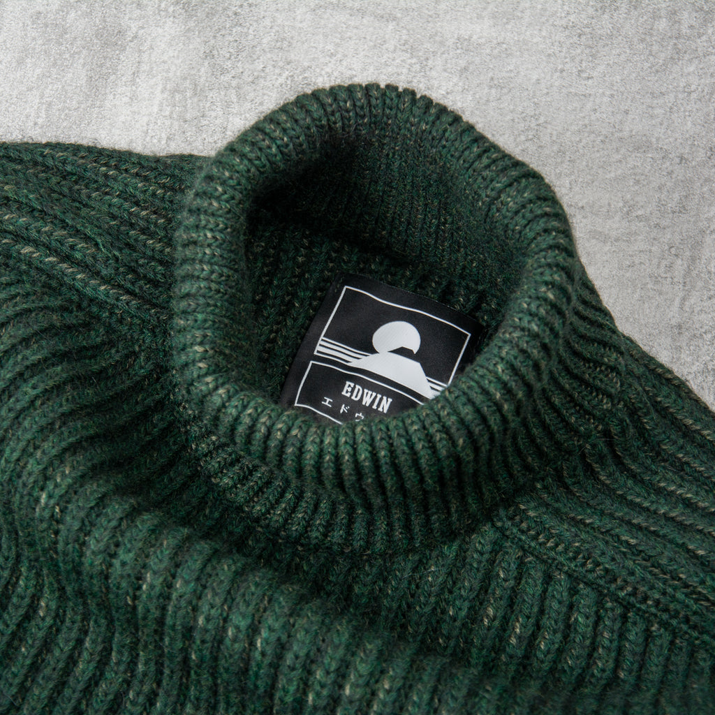 Edwin Roni High Collar Sweater Knit - Kombu Green 2