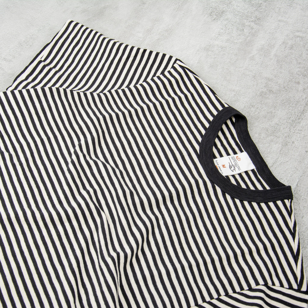 Nudie Roy Club Stripe Tee - Ecru / Black 2