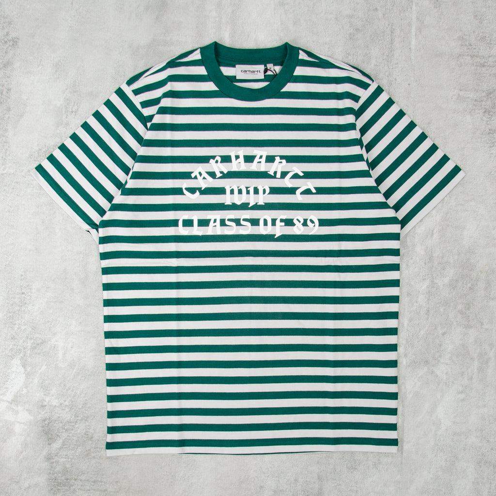 Carhartt WIP Scotty Athletic Striped Tee - Chervil / Sonic Silver 1