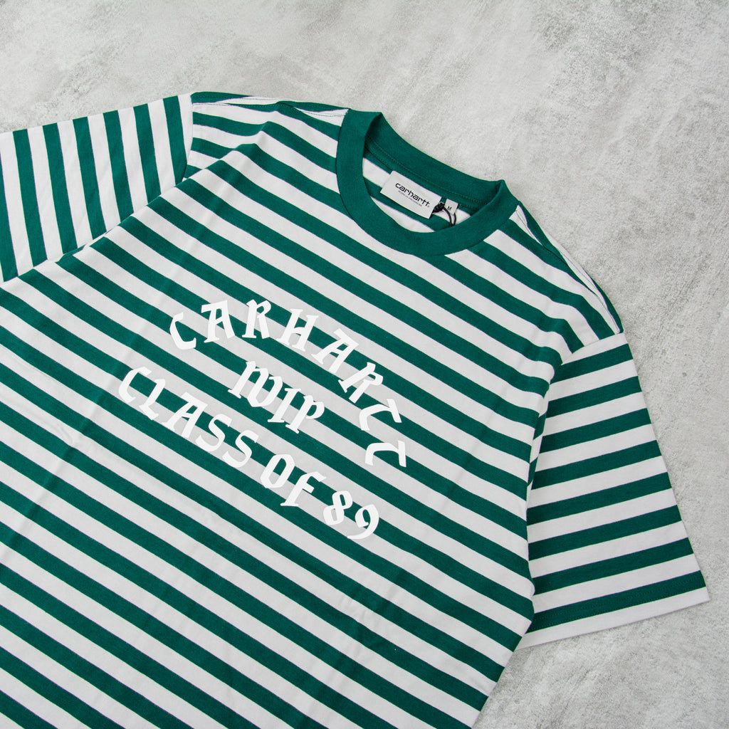 Carhartt WIP Scotty Athletic Striped Tee - Chervil / Sonic Silver 2