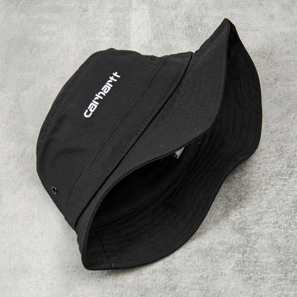 Carhartt WIP Script Bucket Hat - Black / White 2
