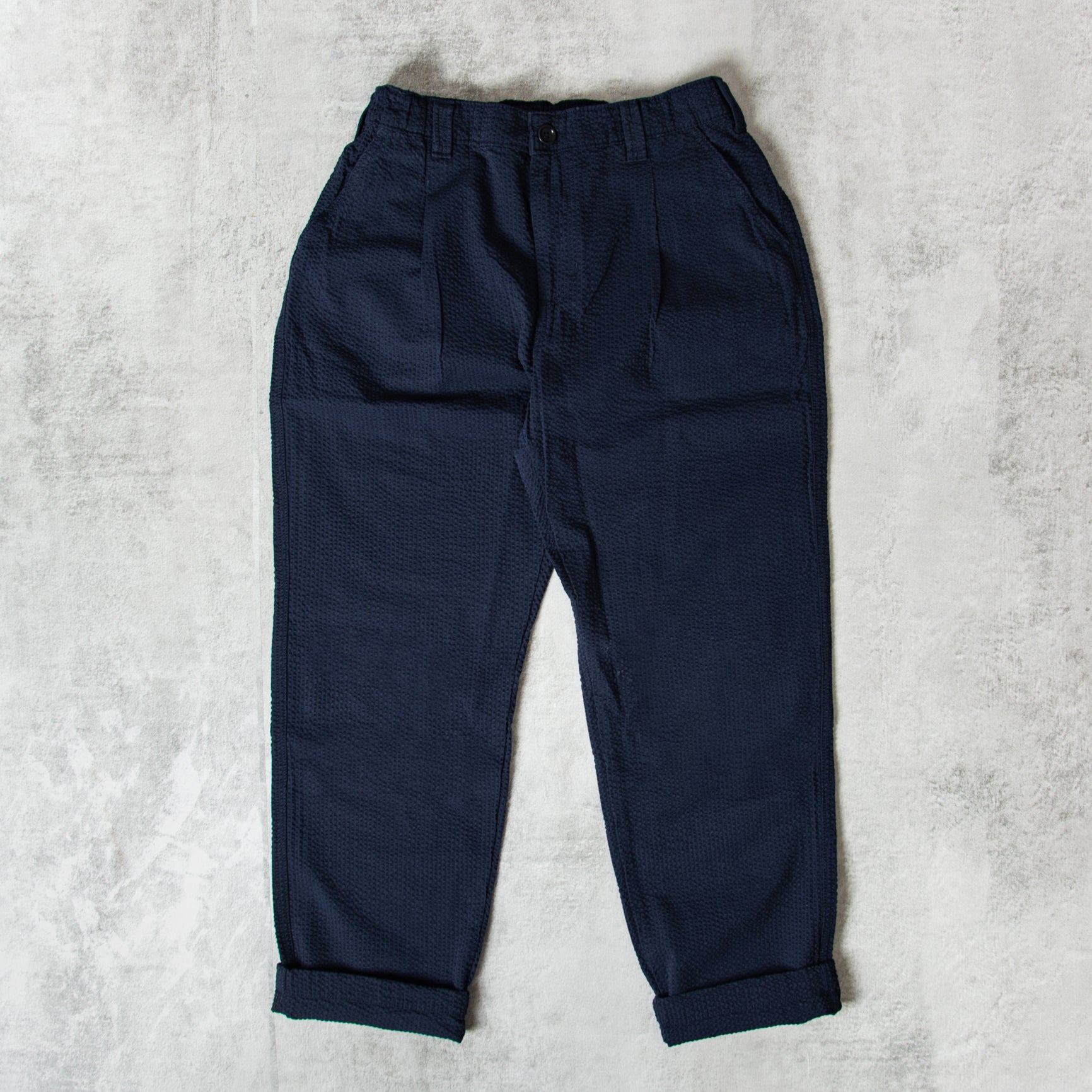 CLUBHAUS Seersucker Trousers Navy