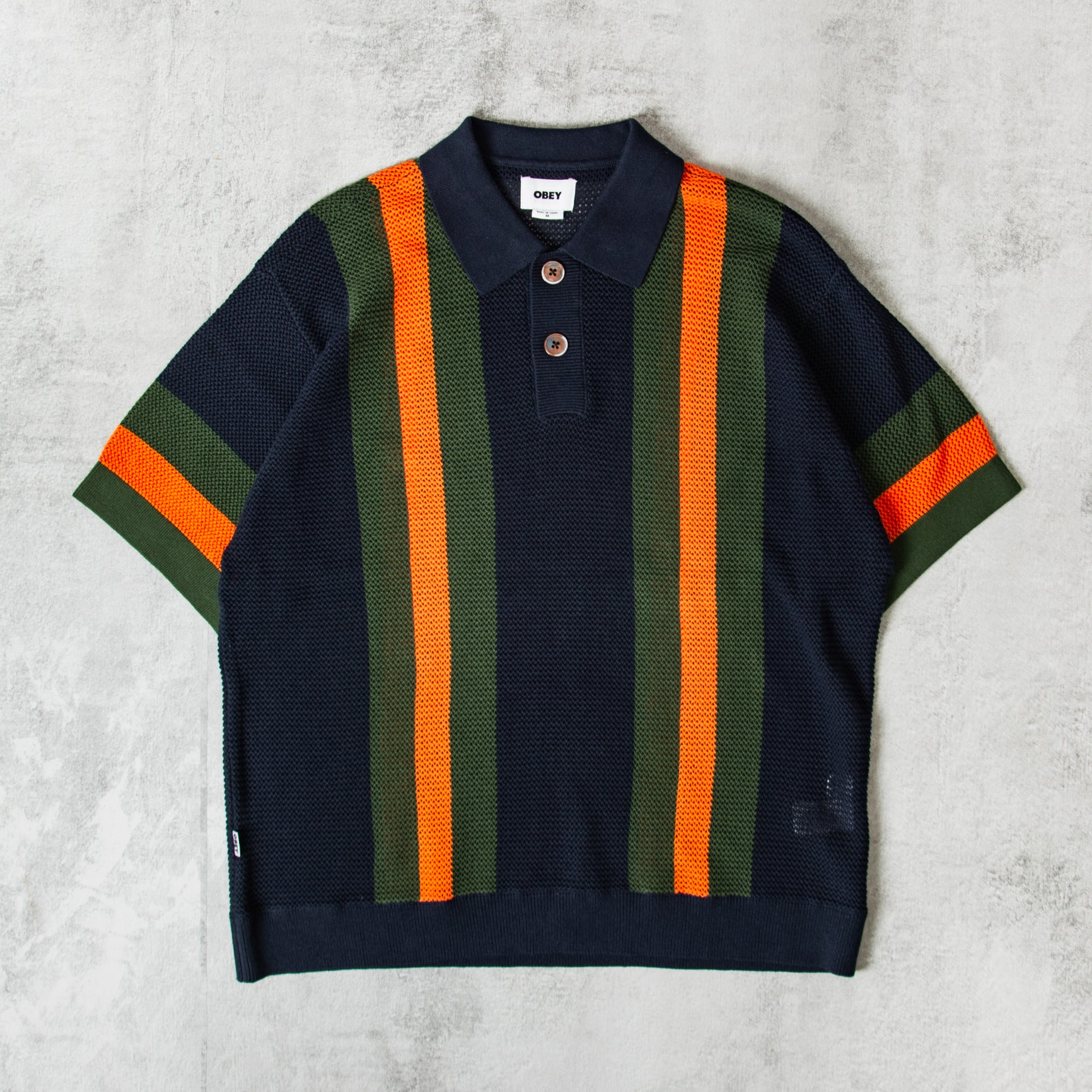 Buy the Obey Seth Polo Sweater S/S - Dark Navy@Union Clothing 