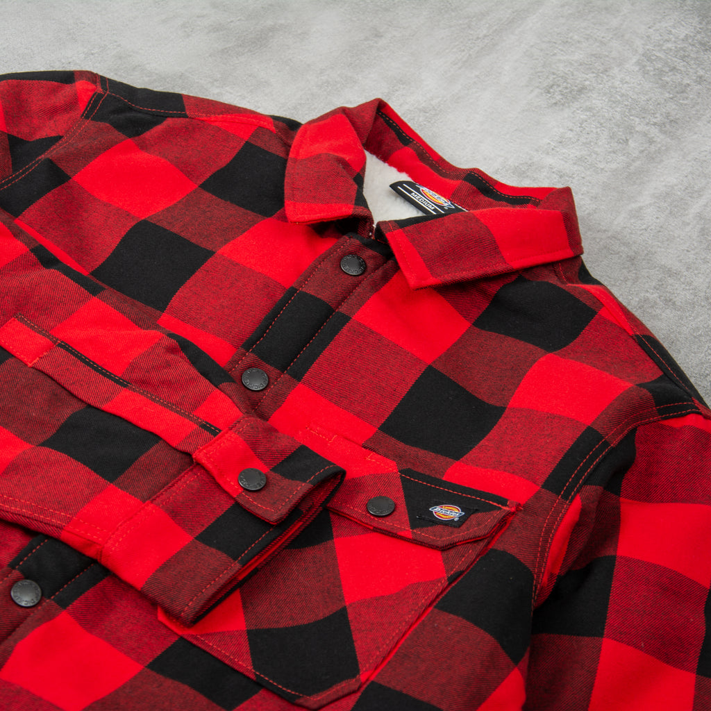 Dickies Sherpa Lined Sacramento Shirt - Red 3