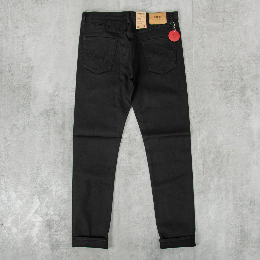 Edwin Slim Taper Black x Black Green White Selvage 1