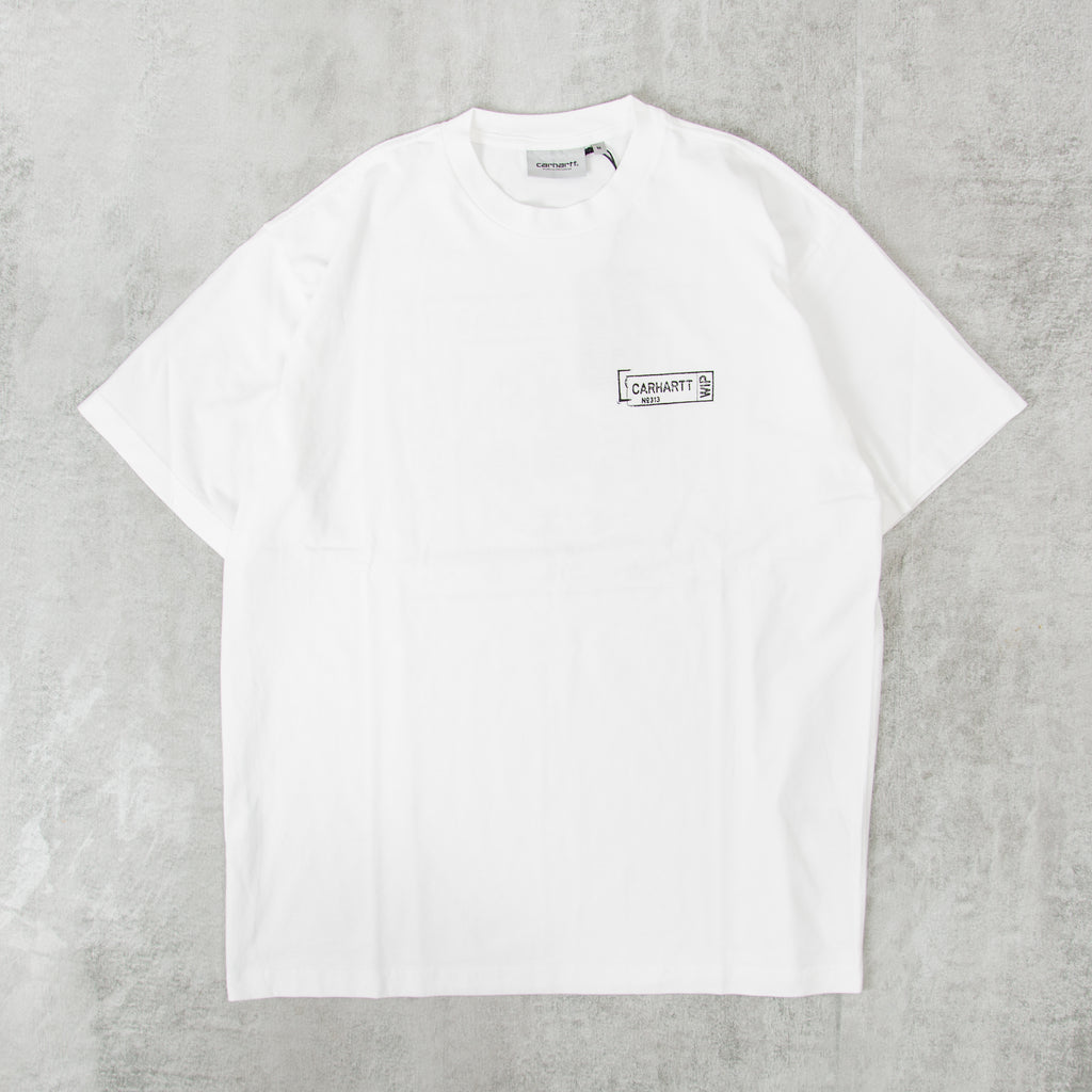 Carhartt WIP Stamp Tee - White / Black Stonewashed 1